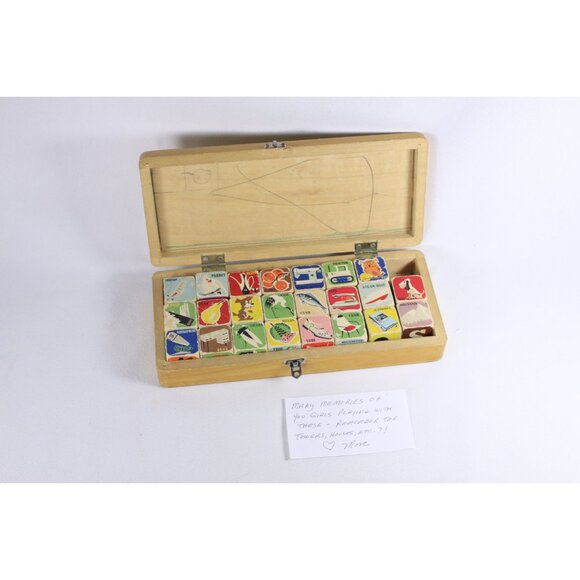 1960s mcm retro Picture Cubes AS IS, WB 260 made in China, alphabet blocks - Picture 4 of 10